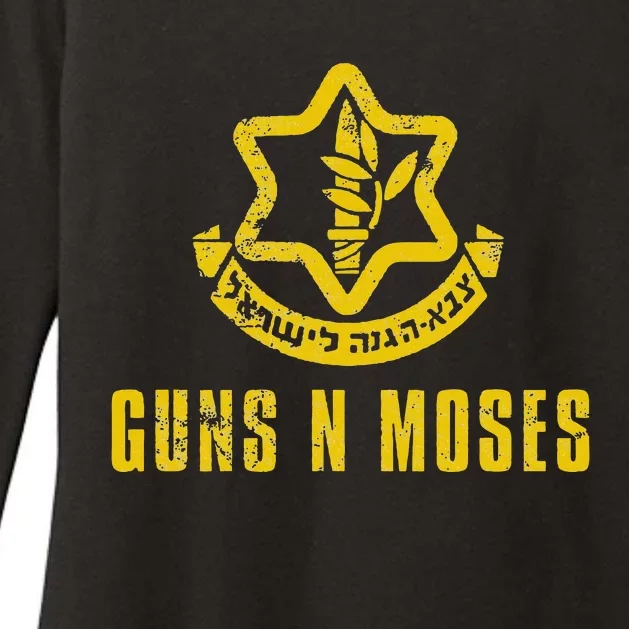 Guns N Moses Israel Defense Forces IDF Tzahal Krav Maga Womens CVC Long Sleeve Shirt