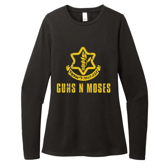 Guns N Moses Israel Defense Forces IDF Tzahal Krav Maga Womens CVC Long Sleeve Shirt