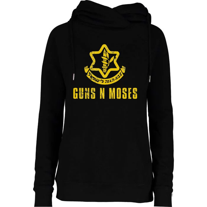 Guns N Moses Israel Defense Forces IDF Tzahal Krav Maga Womens Funnel Neck Pullover Hood