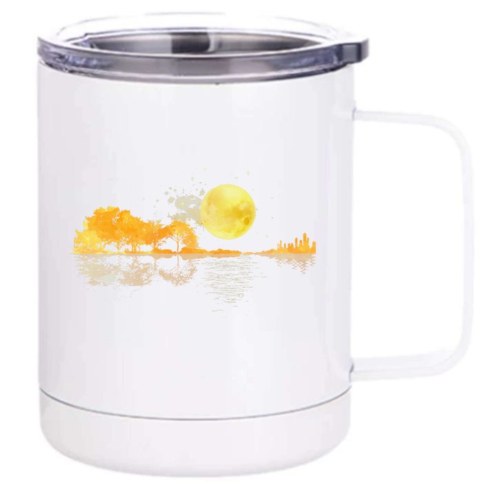 Guitar Nature Moon Retro Style Guitarist Acoustic Guitar Front & Back 12oz Stainless Steel Tumbler Cup