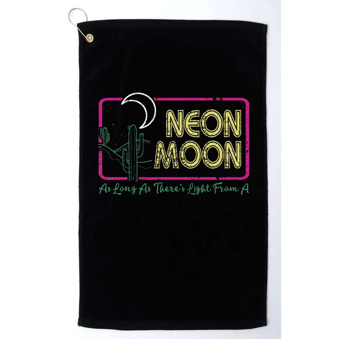 Groovy Neon Moon Lyrics Music 70s Retro Cactus Platinum Collection Golf Towel