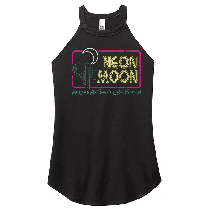 Groovy Neon Moon Lyrics Music 70s Retro Cactus Women’s Perfect Tri Rocker Tank