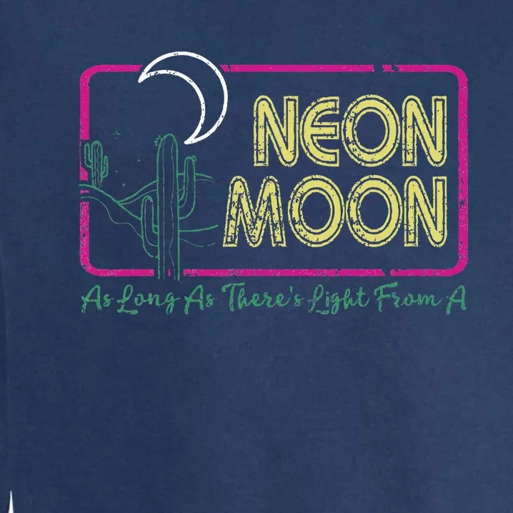 Groovy Neon Moon Lyrics Music 70s Retro Cactus Garment-Dyed Sweatshirt