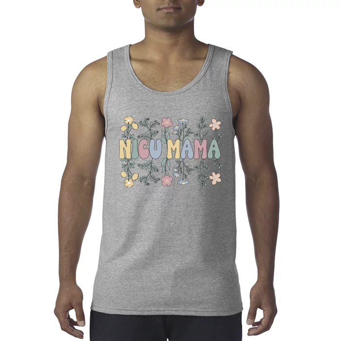 Groovy NICU Mama Flowers Mother Of A NICU Warrior Tank Top