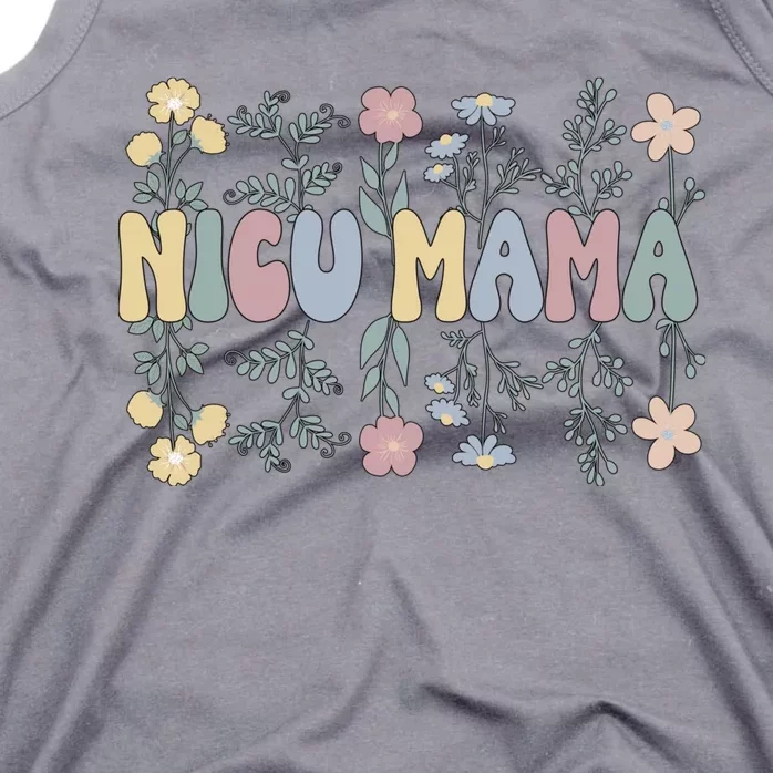 Groovy NICU Mama Flowers Mother Of A NICU Warrior Tank Top