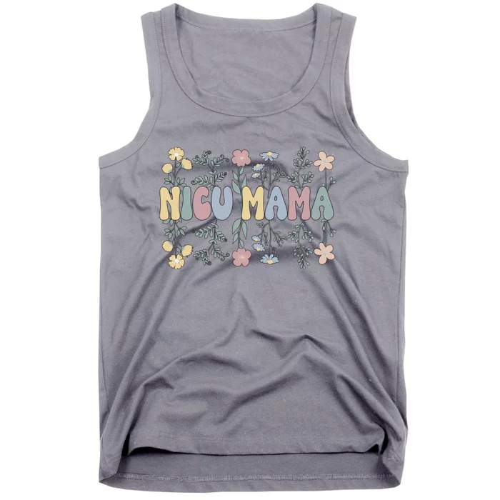 Groovy NICU Mama Flowers Mother Of A NICU Warrior Tank Top