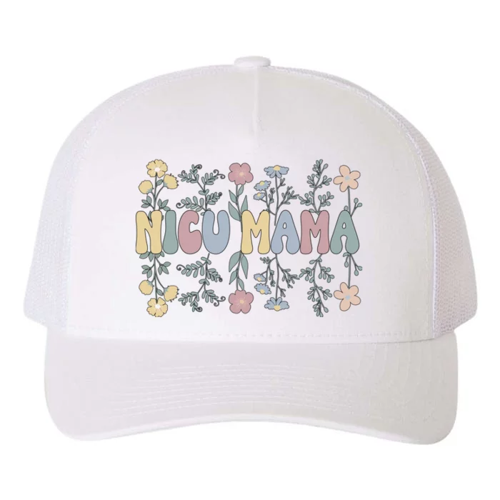 Groovy NICU Mama Flowers Mother Of A NICU Warrior Yupoong Adult 5-Panel Trucker Hat