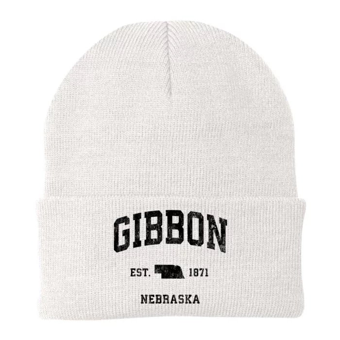 Gibbon Nebraska Ne Vintage Athletic Sports Knit Cap Winter Beanie