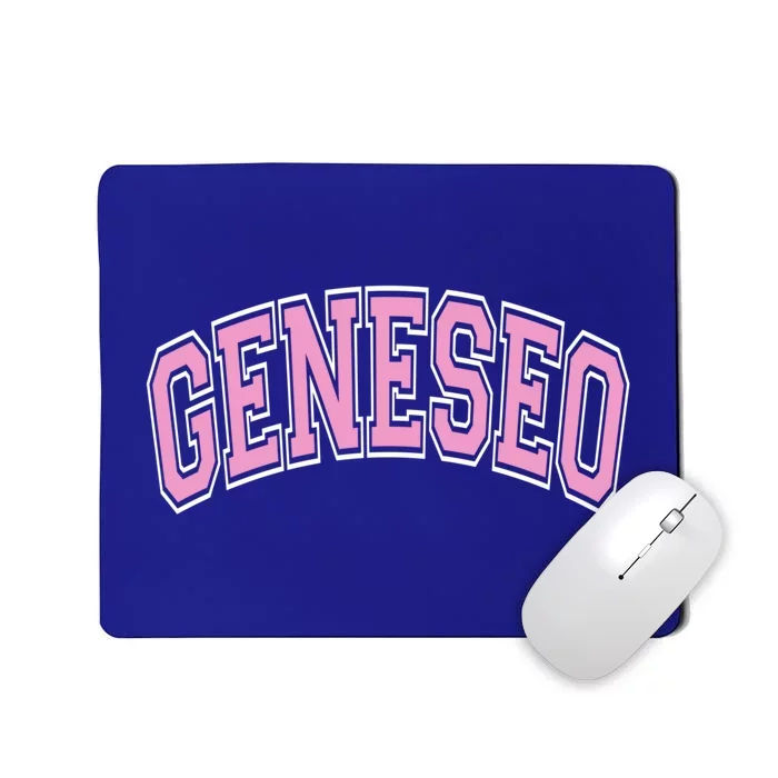 Geneseo Ny New York Varsity Style Pink Text Meaningful Gift Mousepad