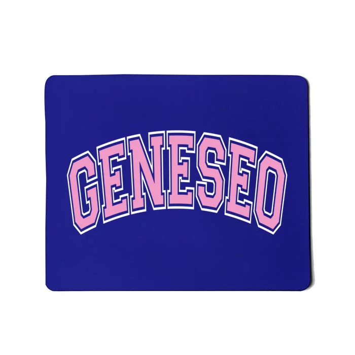 Geneseo Ny New York Varsity Style Pink Text Meaningful Gift Mousepad