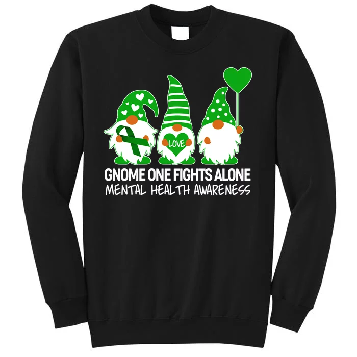 Gnome One Fights Alone Mental Health Awareness Sweatshirt