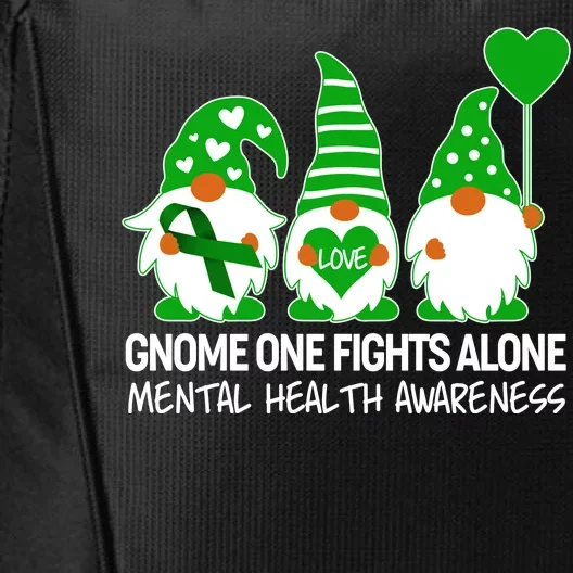 Gnome One Fights Alone Mental Health Awareness City Backpack