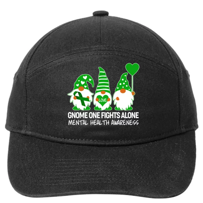 Gnome One Fights Alone Mental Health Awareness 7-Panel Snapback Hat