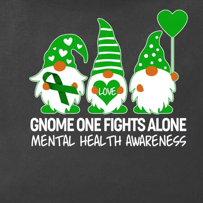 Gnome One Fights Alone Mental Health Awareness Zip Tote Bag