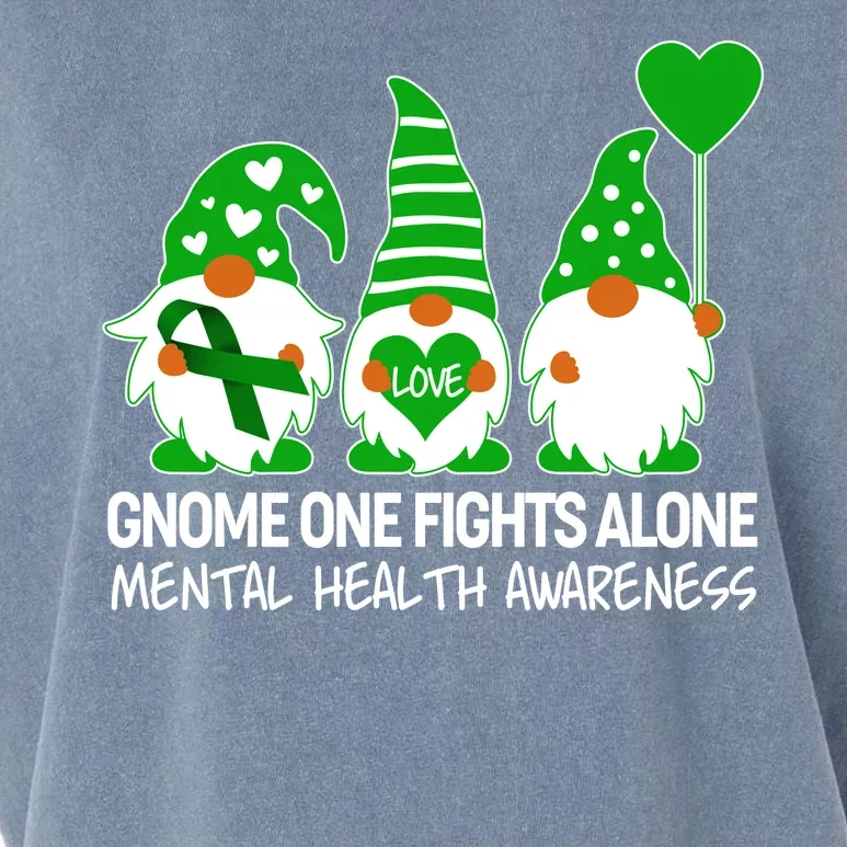 Gnome One Fights Alone Mental Health Awareness Garment-Dyed Women's Muscle Tee