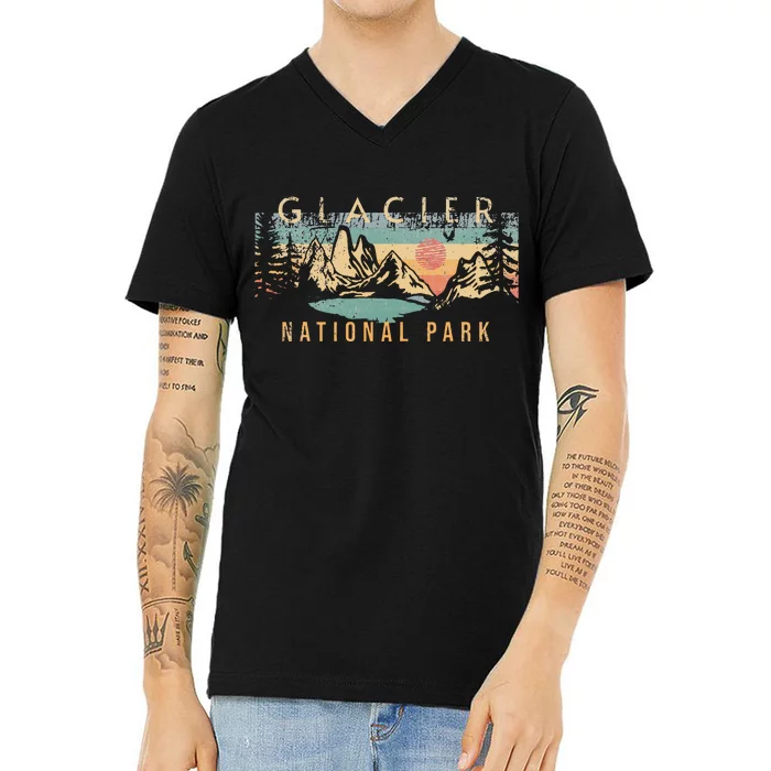 Glacier National Park V-Neck T-Shirt