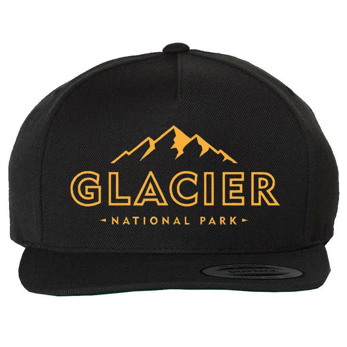 Glacier National Park Montana Hiking Souvenir Wool Snapback Cap