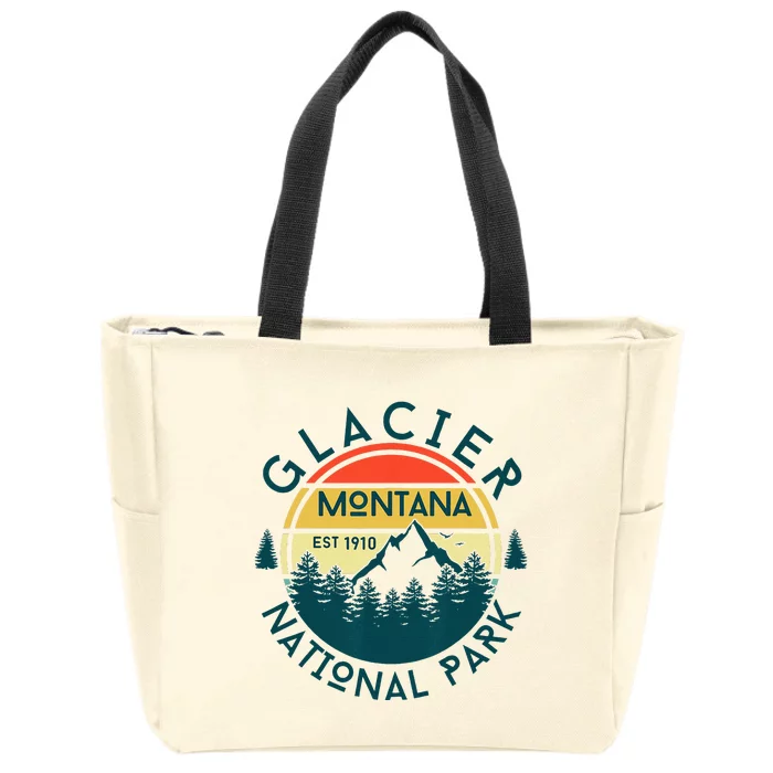 Glacier National Park Montana Hiking Nature Outdoors Zip Tote Bag