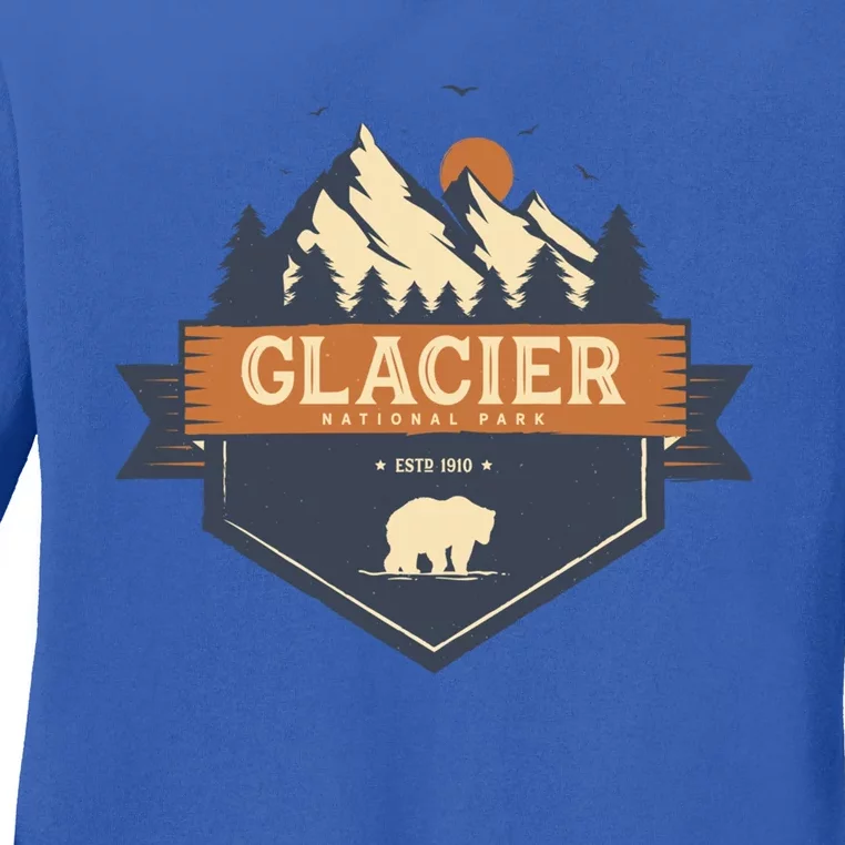 Glacier National Park Montana Mountain Great Gift Ladies Long Sleeve Shirt