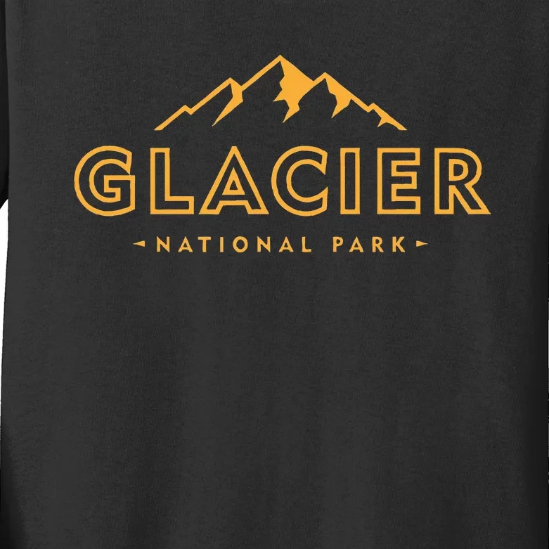 Glacier National Park Montana Hiking Souvenir Kids Long Sleeve Shirt