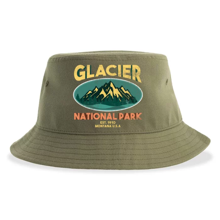 Glacier National Park Montana Mountains Gift Sustainable Bucket Hat