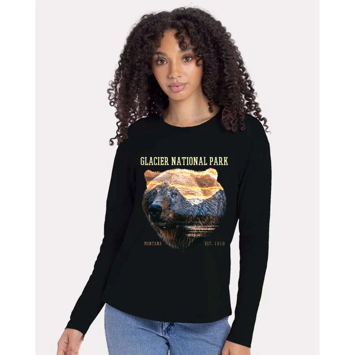 Glacier National Park Womens Cotton Relaxed Long Sleeve T-Shirt