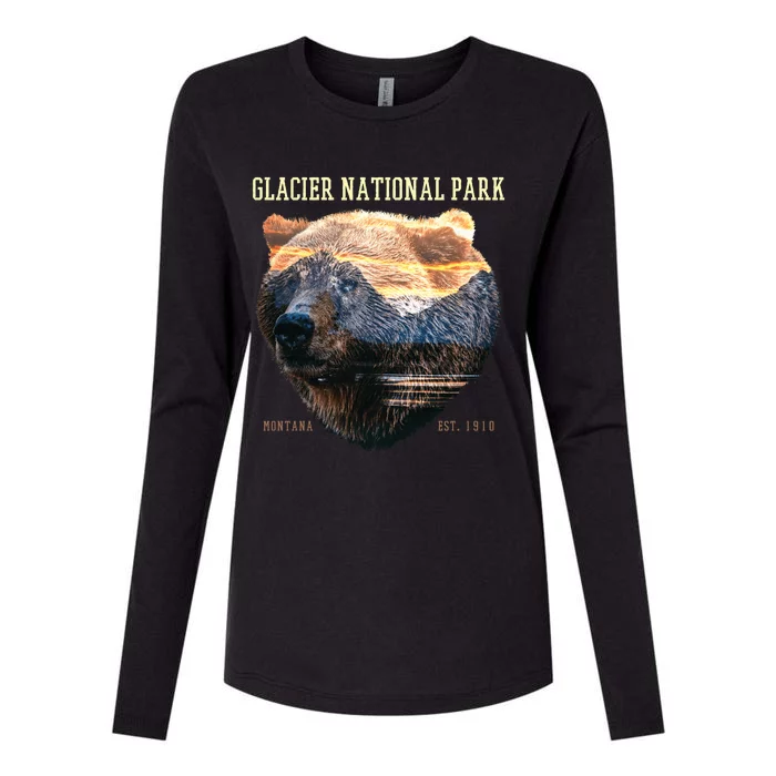 Glacier National Park Womens Cotton Relaxed Long Sleeve T-Shirt