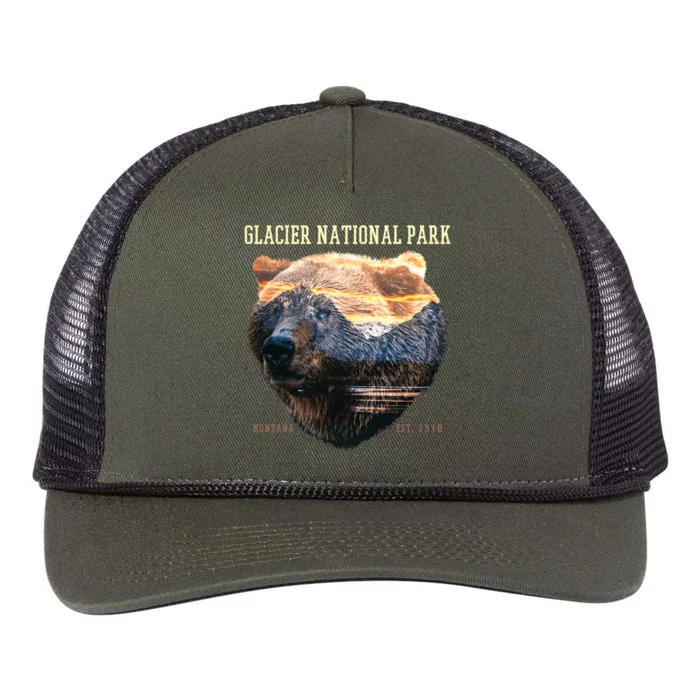 Glacier National Park Retro Rope Trucker Hat Cap