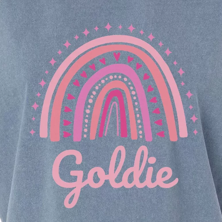 Goldie Name Personalized Funny Pink Rainbow Goldie Garment-Dyed Women's Muscle Tee