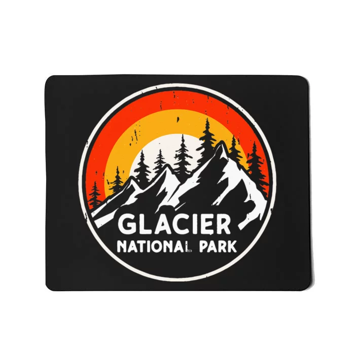 Glacier National Park Mountain Trees & Sun Camping Hiking Mousepad