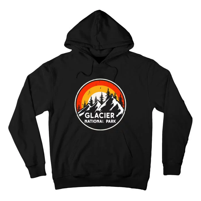 Glacier National Park Mountain Trees & Sun Camping Hiking Tall Hoodie