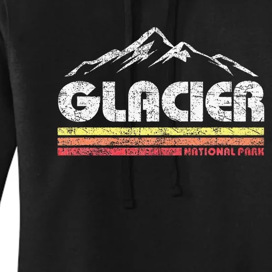 Glacier National Park Retro Mountain Souvenir Women's Pullover Hoodie