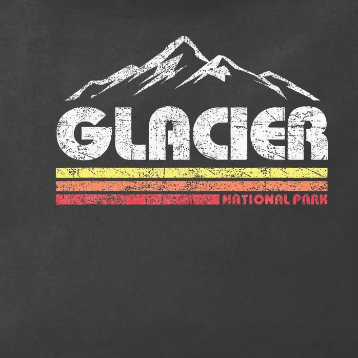 Glacier National Park Retro Mountain Souvenir Zip Tote Bag