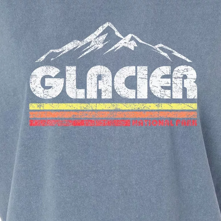 Glacier National Park Retro Mountain Souvenir Garment-Dyed Women's Muscle Tee