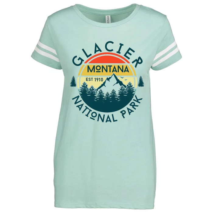 Glacier National Park Montana Hiking Nature Outdoors Enza Ladies Jersey Football T-Shirt