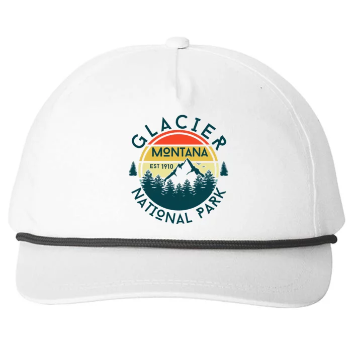 Glacier National Park Montana Hiking Nature Outdoors Snapback Five-Panel Rope Hat