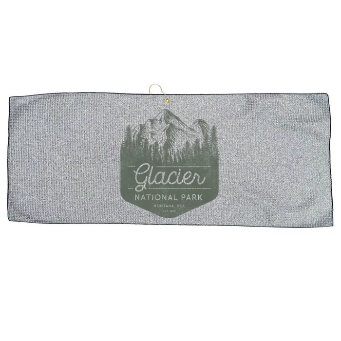 Glacier National Park Hoodie - Montana Vacation Large Microfiber Waffle Golf Towel