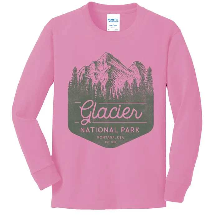 Glacier National Park Hoodie - Montana Vacation Kids Long Sleeve Shirt