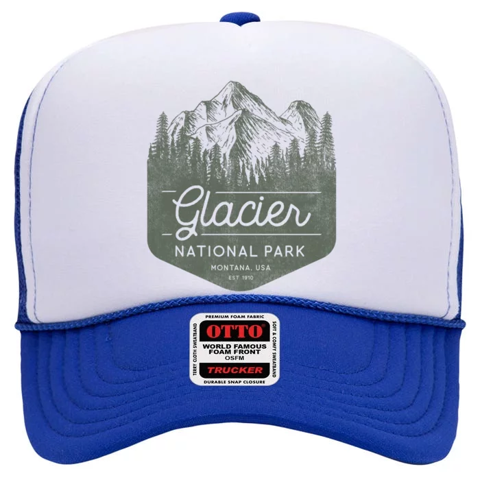 Glacier National Park Hoodie - Montana Vacation High Crown Mesh Trucker Hat