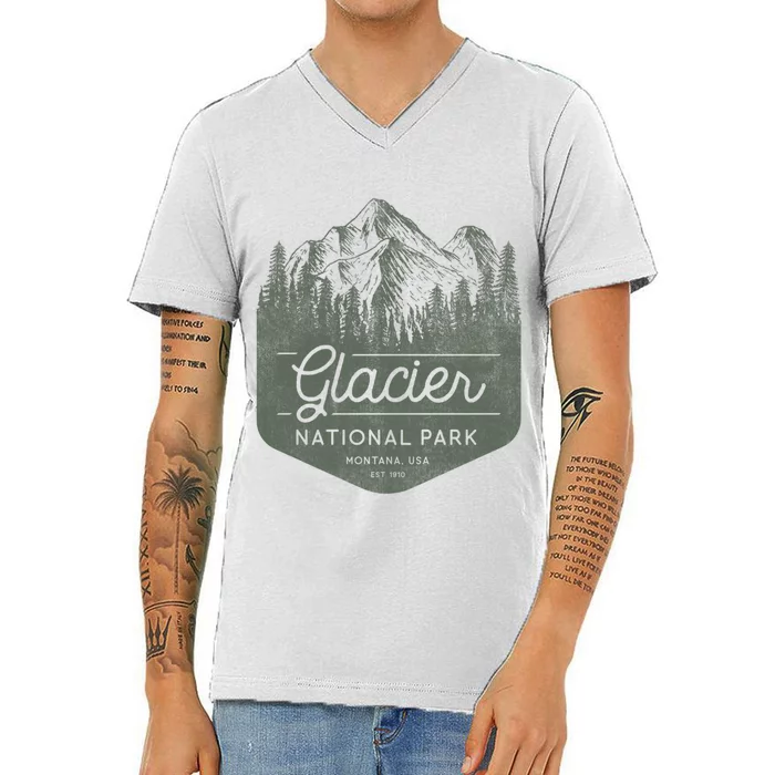 Glacier National Park Hoodie - Montana Vacation V-Neck T-Shirt