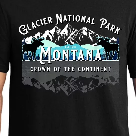 Glacier National Park Montana Moose Hiking Camping Souvenir Pajama Set