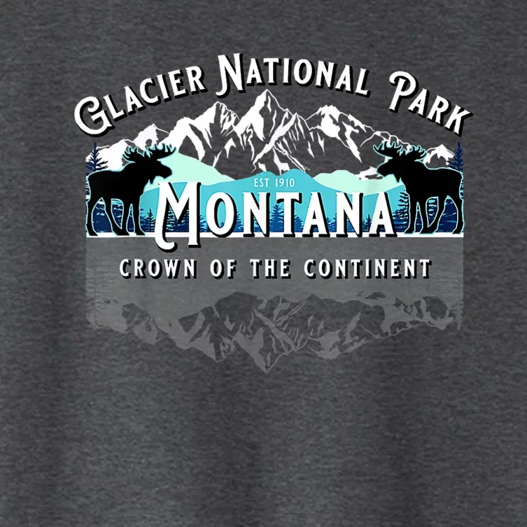 Glacier National Park Montana Moose Hiking Camping Souvenir Women's Crop Top Tee