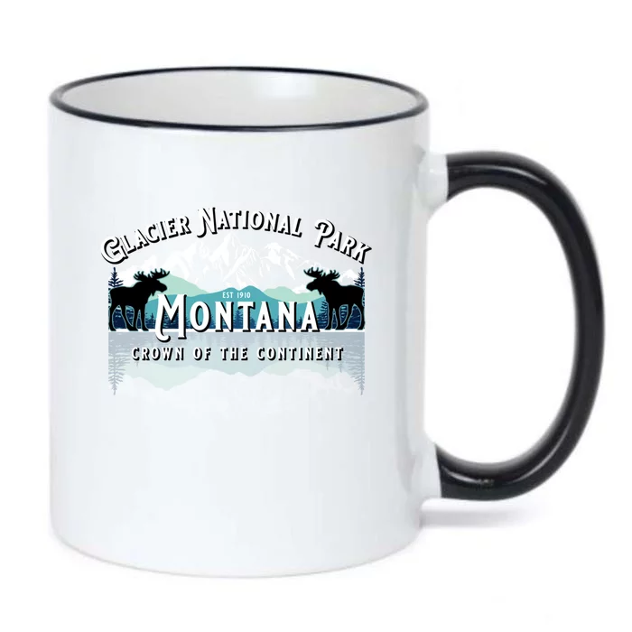 Glacier National Park Montana Hiking Moose Camping Souvenir Gift Black Color Changing Mug