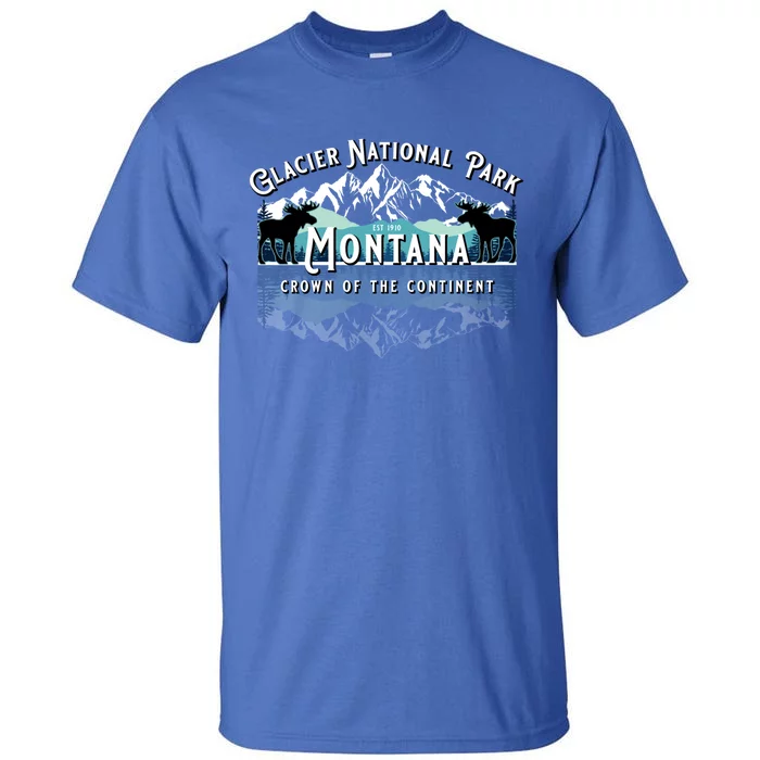 Glacier National Park Montana Hiking Moose Camping Souvenir Gift Tall T-Shirt