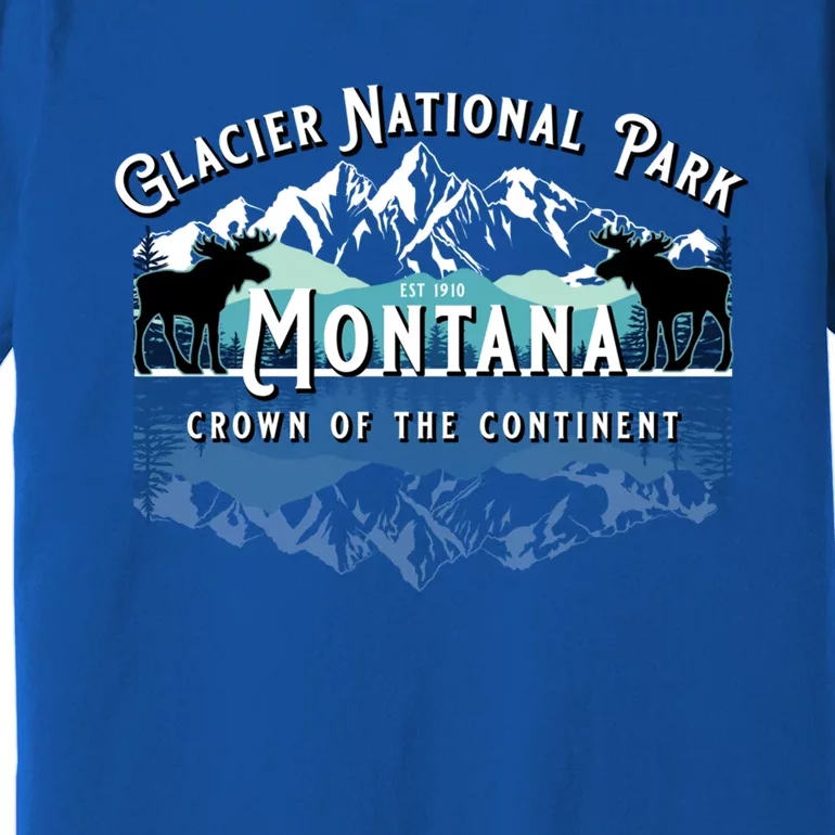 Glacier National Park Montana Hiking Moose Camping Souvenir Gift Premium T-Shirt