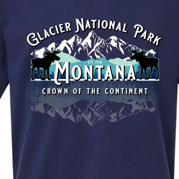 Glacier National Park Montana Hiking Moose Camping Souvenir Gift Sueded Cloud Jersey T-Shirt