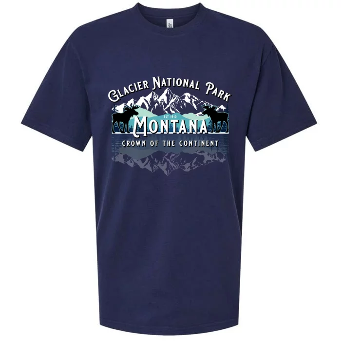 Glacier National Park Montana Hiking Moose Camping Souvenir Gift Sueded Cloud Jersey T-Shirt