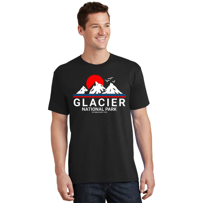 Glacier National Park Vintage Souvenir Hiking T-Shirt