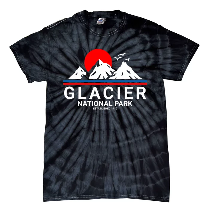 Glacier National Park Vintage Souvenir Hiking Tie-Dye T-Shirt