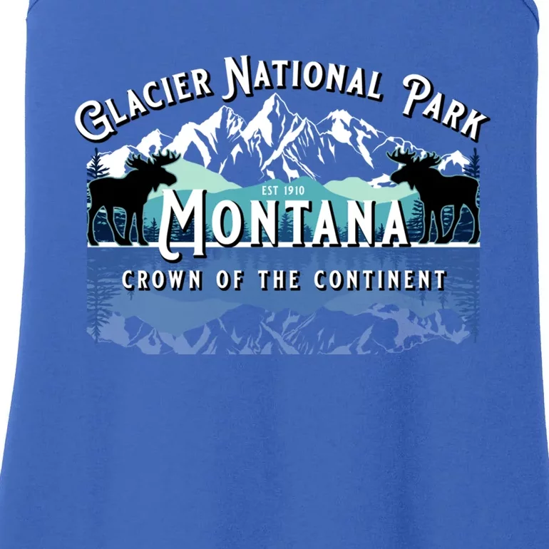 Glacier National Park Montana Hiking Camping Moose Souvenir Meaningful Gift Ladies Essential Tank